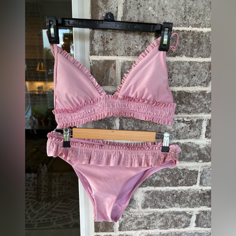 Chelsea & Violet Pink Ruffle Bikini